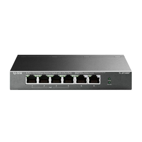 TP-Link TL-SF1006P netwerk-switch Unmanaged Fast Ethernet (10/100) Power over Ethernet (PoE) Zwart (TL-SF1006P) TP-Link TL-SF1006P netwerk-switch Unmanaged Fast Ethernet (10/100) Power over Ethernet (PoE) Zwart (TL-SF1006P)