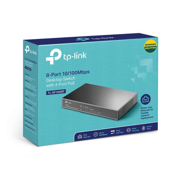 TP-Link TL-SF1008P Unmanaged Fast Ethernet (10/100) Power over Ethernet (PoE) Zwart (TL-SF1008P)