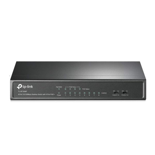 TP-Link TL-SF1008P Unmanaged Fast Ethernet (10/100) Power over Ethernet (PoE) Zwart (TL-SF1008P)
