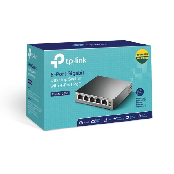 TP-Link TL-SG1005P Unmanaged Gigabit Ethernet (10/100/1000) Power over Ethernet (PoE) Zwart (TL-SG1005P)