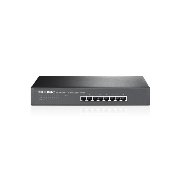TP-Link TL-SG1008 Unmanaged Gigabit Ethernet (10/100/1000) 1U Zwart (TL-SG1008)