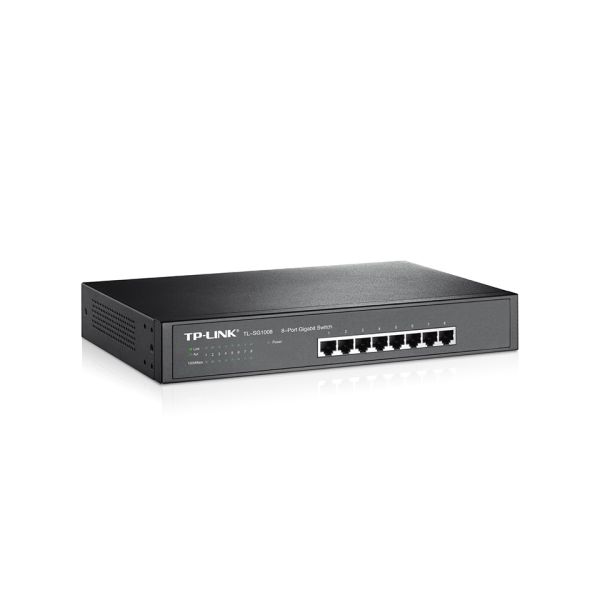 TP-Link TL-SG1008 Unmanaged Gigabit Ethernet (10/100/1000) 1U Zwart (TL-SG1008)
