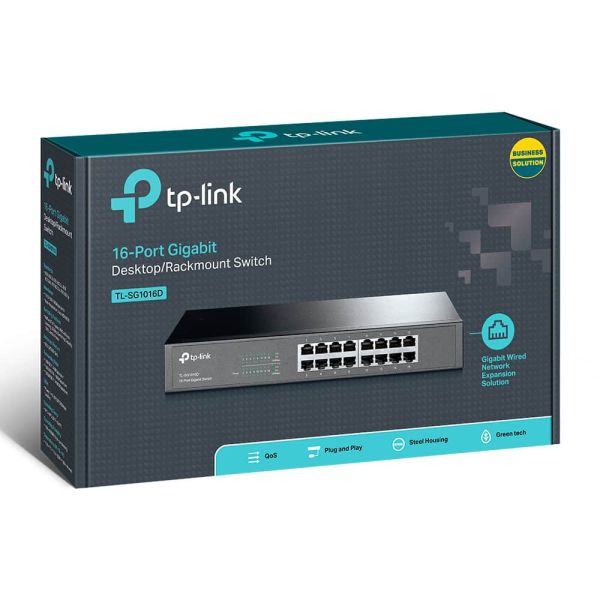TP-Link TL-SG1016D Unmanaged Gigabit Ethernet (10/100/1000) Zwart (TL-SG1016D)