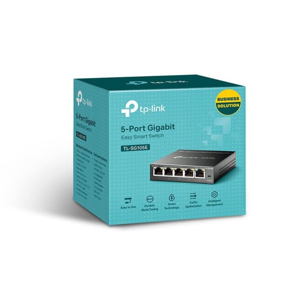 TP-Link TL-SG105E Managed L2 Gigabit Ethernet (10/100/1000) Zwart (TL-SG105E)