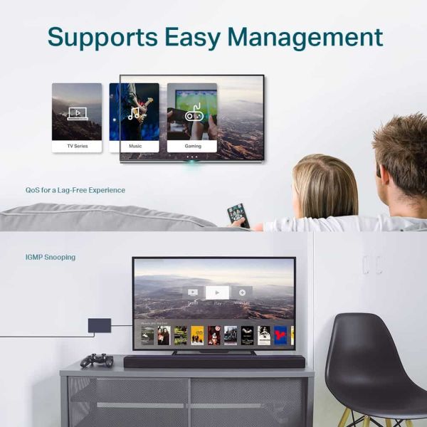 TP-Link TL-SG105E Managed L2 Gigabit Ethernet (10/100/1000) Zwart (TL-SG105E)