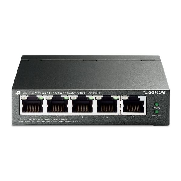 TP-Link TL-SG105PE netwerk-switch Managed L2 Gigabit Ethernet (10/100/1000) Power over Ethernet (PoE) Zwart (TL-SG105PE)