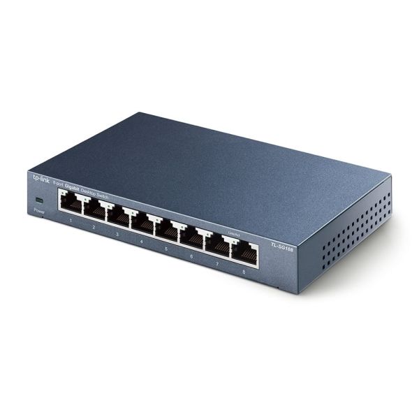 TP-Link TL-SG108 Unmanaged Gigabit Ethernet (10/100/1000) Zwart (TL-SG108)