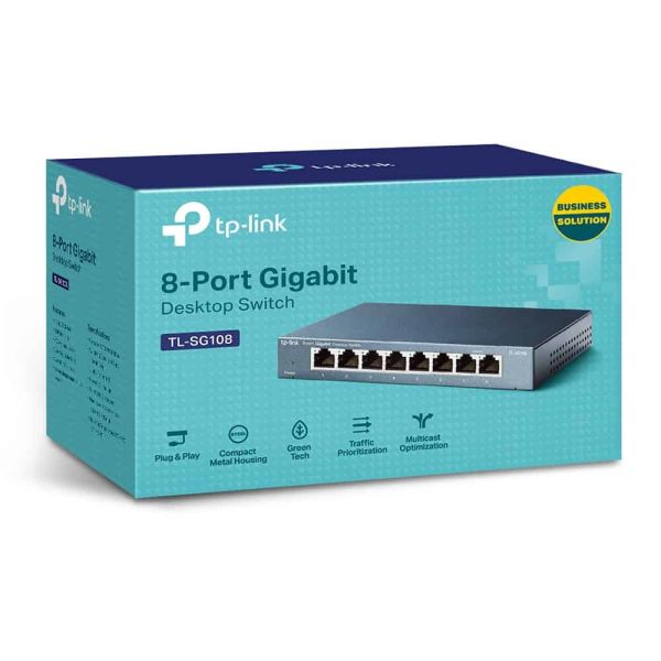 TP-Link TL-SG108 Unmanaged Gigabit Ethernet (10/100/1000) Zwart (TL-SG108 V3)