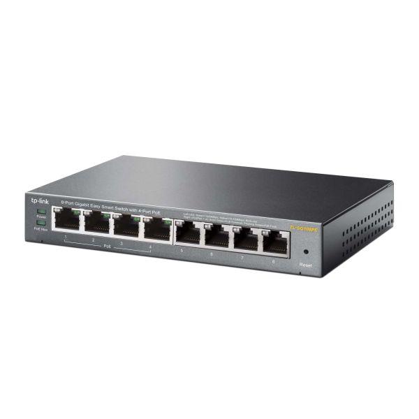 TP-Link TL-SG108PE Managed L2 Gigabit Ethernet (10/100/1000) Power over Ethernet (PoE) Zwart (TL-SG108PE)