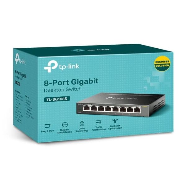 TP-Link TL-SG108S Unmanaged Gigabit Ethernet (10/100/1000) Zwart (TL-SG108S)