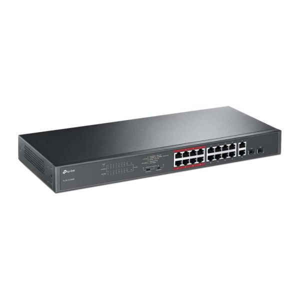 TP-Link TL-SL1218MP Unmanaged Gigabit Ethernet (10/100/1000) Power over Ethernet (PoE) 1U Zwart (TL-SL1218MP)