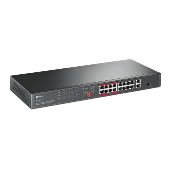 TP-Link TL-SL1218P netwerk-switch Unmanaged Gigabit Ethernet (10/100/1000) Power over Ethernet (PoE) 1U Zwart (TL-SL1218P)