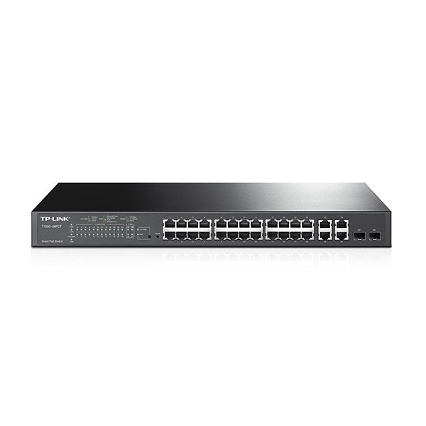 TP-Link T1500-28PCT Managed L2 Fast Ethernet (10/100) Power over Ethernet (PoE) 1U Zwart (TL-SL2428P) TP-Link T1500-28PCT Managed L2 Fast Ethernet (10/100) Power over Ethernet (PoE) 1U Zwart (TL-SL2428P)