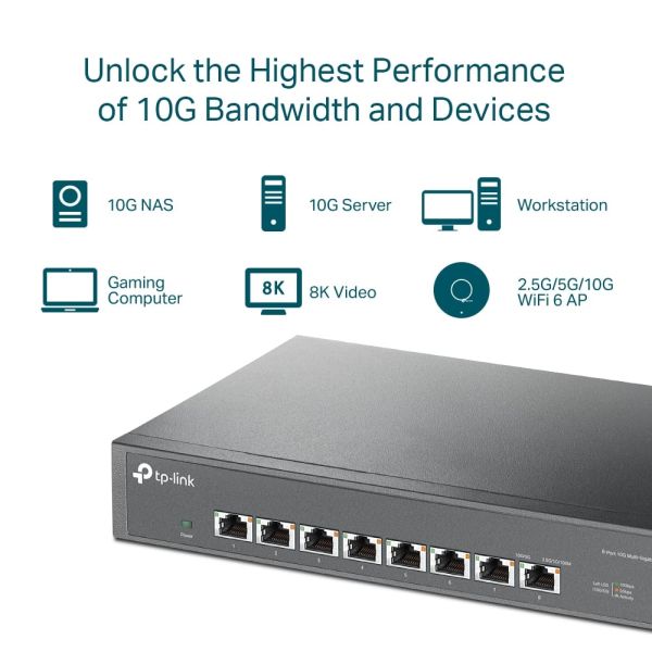 TP-Link TL-SX1008 netwerk-switch Unmanaged 10G Ethernet (100/1000/10000) 1U Zwart (TL-SX1008)