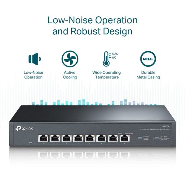 TP-Link TL-SX1008 netwerk-switch Unmanaged 10G Ethernet (100/1000/10000) 1U Zwart (TL-SX1008)