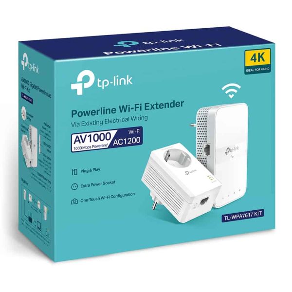 TP-Link TL-WPA7617 KIT PowerLine-netwerkadapter 1000 Mbit/s Ethernet LAN Wifi Wit (TL-WPA7617 KIT)
