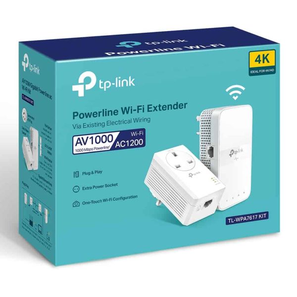 TP-Link TL-WPA7617 KIT PowerLine-netwerkadapter 1000 Mbit/s Ethernet LAN Wifi Wit (TL-WPA7617 KIT)