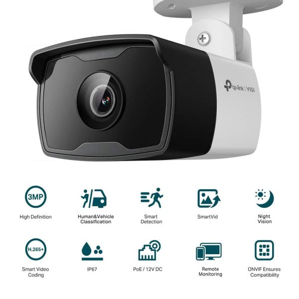 TP-Link VIGI C330I(4MM) bewakingscamera Rond IP-beveiligingscamera Buiten 2304 x 1296 Pixels Plafond/muur/paal (VIGI C330I(4MM))