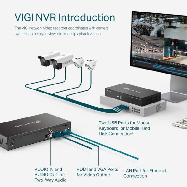 TP-Link VIGI NVR1008H Netwerk Video Recorder (NVR) 1U Zwart (VIGI NVR1008H)