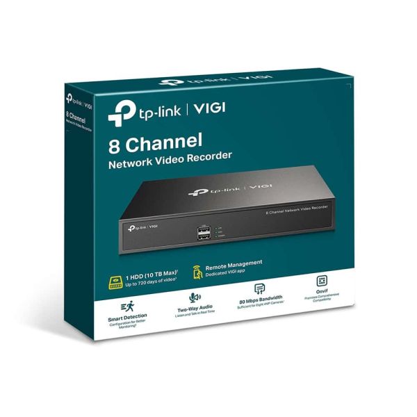 TP-Link VIGI NVR1008H Netwerk Video Recorder (NVR) 1U Zwart (VIGI NVR1008H)