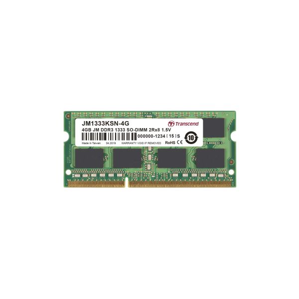Transcend JetRam 4GB DDR3 SODIMM geheugenmodule 2 x 8 GB 1333 MHz (JM1333KSN-4G)