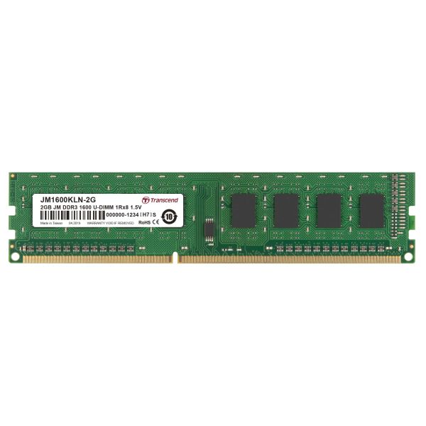 Transcend JetRam Speicher 2GB geheugenmodule 1 x 8 GB DDR3 1600 MHz (JM1600KLN-2G)