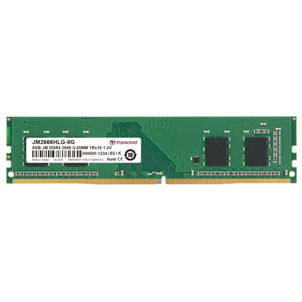 Transcend JetRam JM2666HLG-8G geheugenmodule 8 GB 1 x 16 GB DDR4 2666 MHz (JM2666HLG-8G)