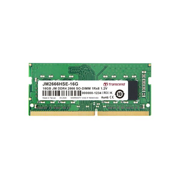Transcend JetRam JM2666HSE-16G geheugenmodule 16 GB 1 x 8 GB DDR4 2666 MHz (JM2666HSE-16G)