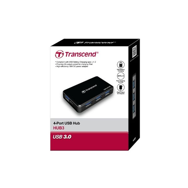 Transcend HUB3 Zwart (TS-HUB3K)
