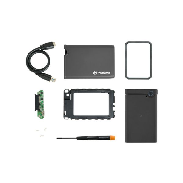 Transcend TS0GSJ25CK3 behuizing voor opslagstations HDD-/SSD-behuizing Grijs 2.5 (TS0GSJ25CK3)