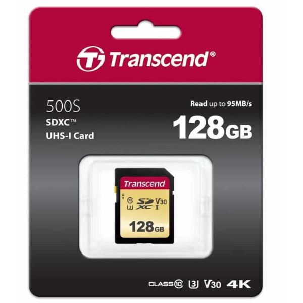 Transcend 128GB UHS-I U3 SD SDXC Klasse 10 (TS128GSDC500S)