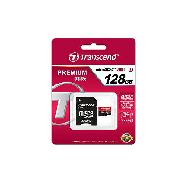 Transcend TS64GSDU3 128 GB MicroSDHC MLC Klasse 10 (TS128GUSDU1)