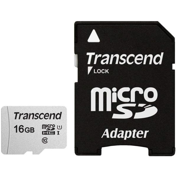 Transcend microSDHC 300S 16GB NAND Klasse 10 (TS16GUSD300S-A)