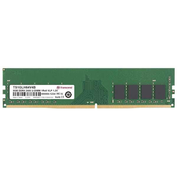 Transcend 8GB DDR4-2400 geheugenmodule 1 x 8 GB 2400 MHz (TS1GLH64V4B)