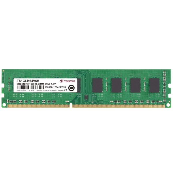 Transcend DDR3 8GB geheugenmodule 1 x 8 GB 1600 MHz (TS1GLK64V6H)