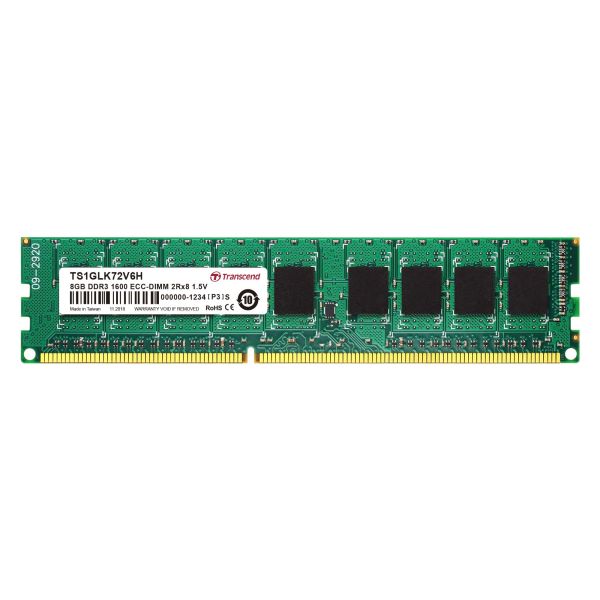 Transcend 8GB DDR3 1600MHz ECC-DIMM 11-11-11 2Rx8 geheugenmodule 2 x 8 GB (TS1GLK72V6H)