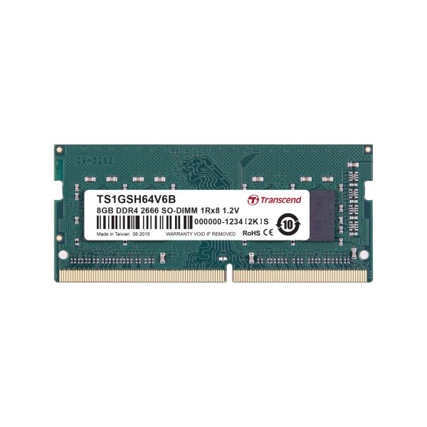 Transcend TS1GSH64V6B geheugenmodule 8 GB 1 x 8 GB DDR4 2666 MHz (TS1GSH64V6B)