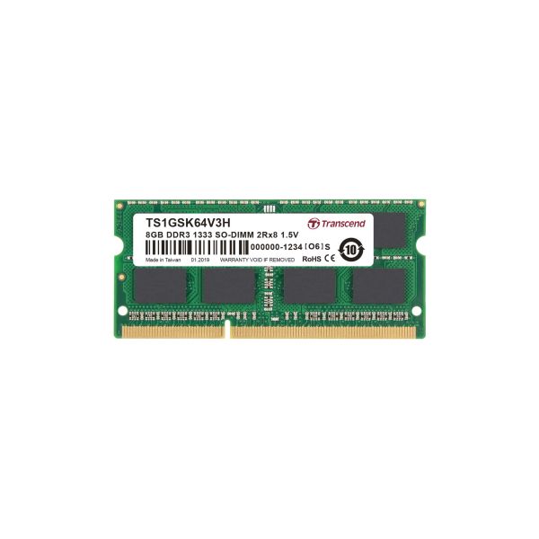 Transcend 8GB DDR3 geheugenmodule 2 x 8 GB 1333 MHz (TS1GSK64V3H)