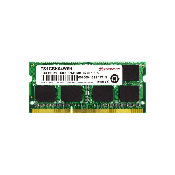 Transcend TS1GSK64W6H geheugenmodule 8 GB 1 x 8 GB DDR3 1600 MHz (TS1GSK64W6H)