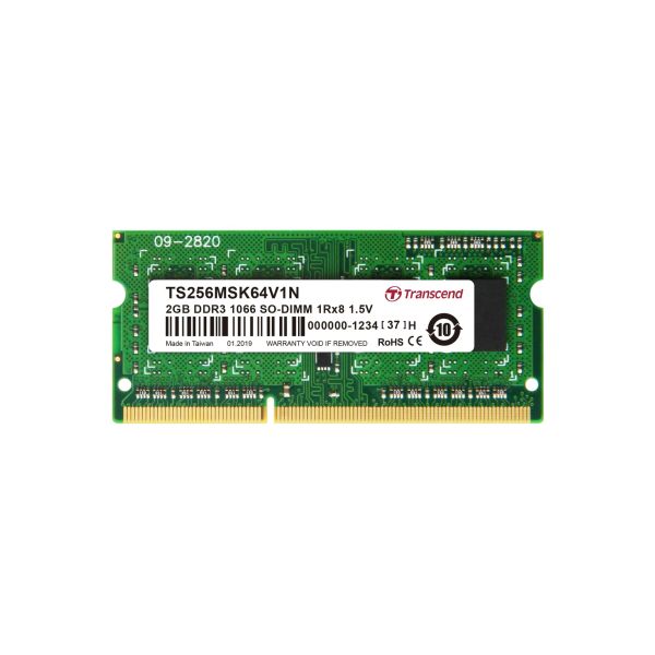 Transcend TS256MSK64V1N geheugenmodule 2 GB 1 x 8 GB DDR3 1066 MHz (TS256MSK64V1N)