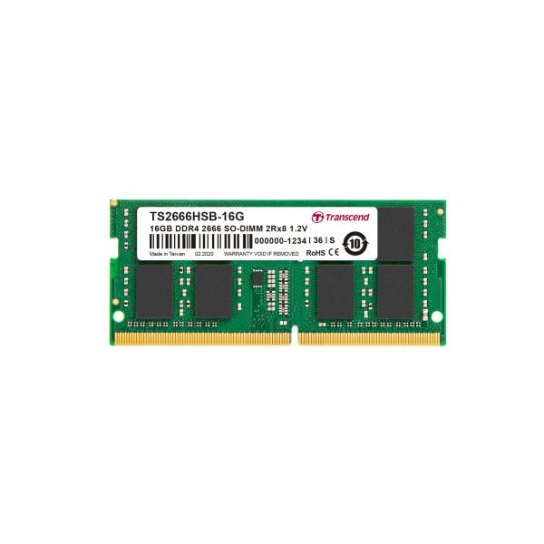 Transcend TS2666HSB-16G geheugenmodule 16 GB 2 x 8 GB DDR4 2666 MHz (TS2666HSB-16G)
