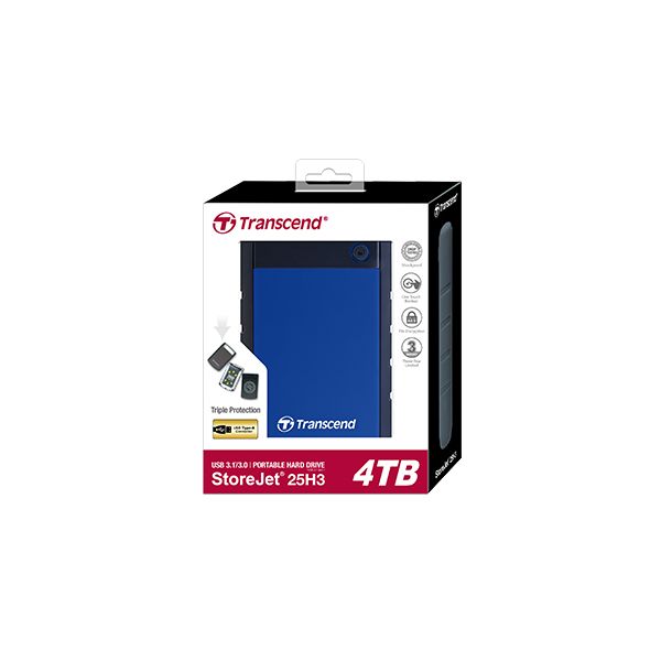 Transcend StoreJet 25H3 externe harde schijf 4000 GB Blauw, Marineblauw (TS4TSJ25H3B)