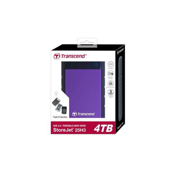 Transcend StoreJet 25H3 externe harde schijf 4000 GB Zwart, Paars (TS4TSJ25H3P)