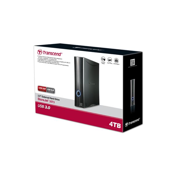 Transcend 4TB StoreJet 35T3 externe harde schijf 4000 GB Zwart (TS4TSJ35T3)