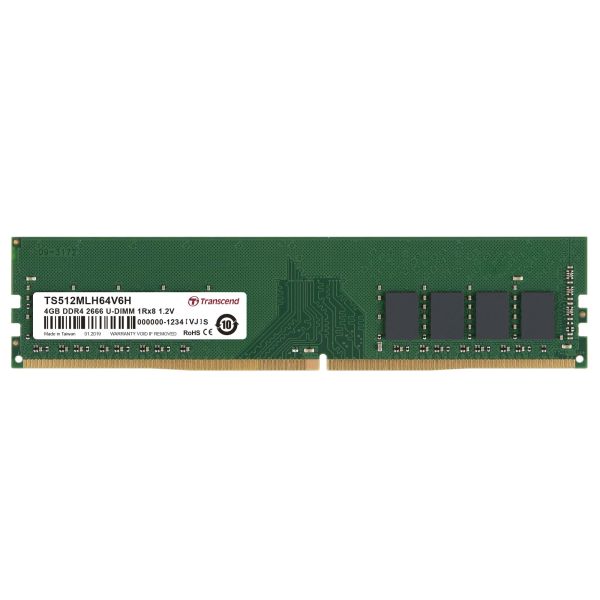 Transcend TS512MLH64V6H geheugenmodule 4 GB 1 x 8 GB DDR4 2666 MHz (TS512MLH64V6H)