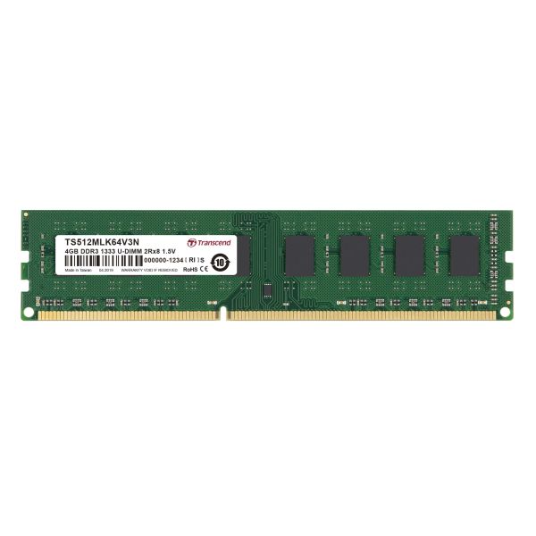 Transcend 4GB DDR3 240-pin DIMM Kit geheugenmodule 2 x 8 GB 1333 MHz (TS512MLK64V3N)