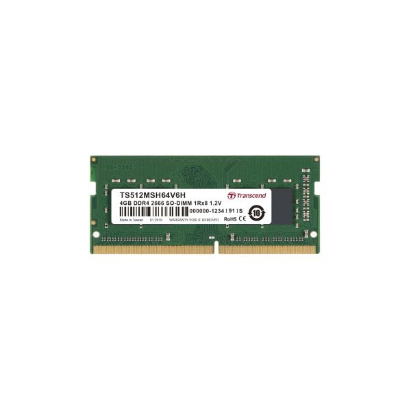 Transcend TS512MSH64V6H geheugenmodule 4 GB 1 x 4 GB DDR4 2666 MHz (TS512MSH64V6H)