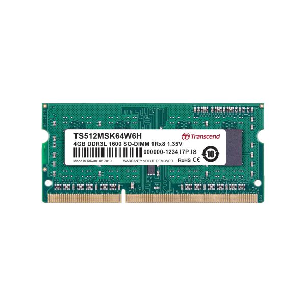 Transcend 4GB DDR3-1600 geheugenmodule 1 x 8 GB 1600 MHz (TS512MSK64W6H)