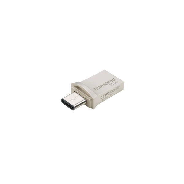 Transcend JetFlash 890 64GB USB flash drive USB Type-A / USB Type-C 3.2 Gen 1 (3.1 Gen 1) Zwart, Zilver (TS64GJF890S)