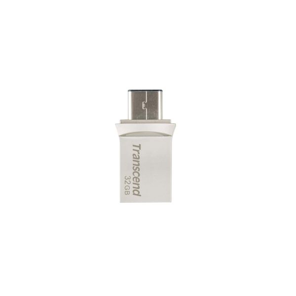 Transcend JetFlash 890 64GB USB flash drive USB Type-A / USB Type-C 3.2 Gen 1 (3.1 Gen 1) Zwart, Zilver (TS64GJF890S)